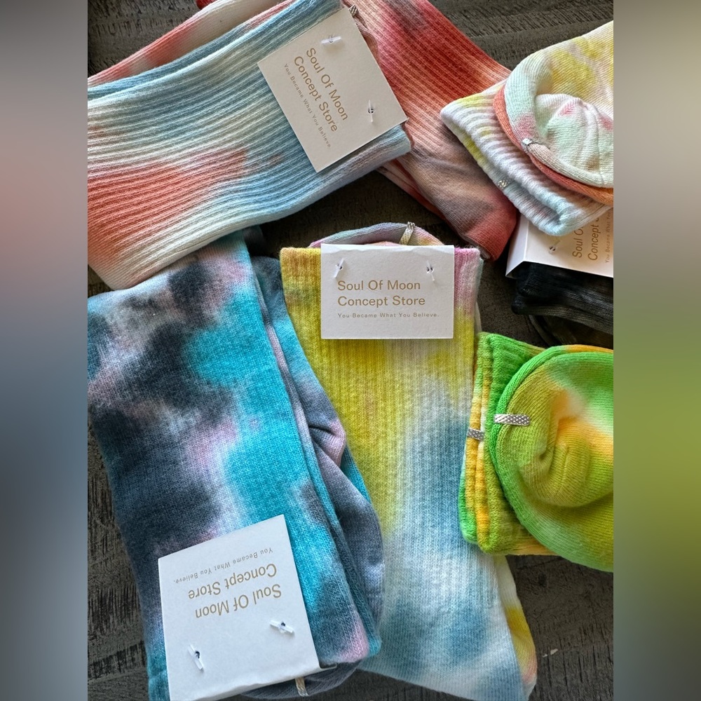 Watercolor long cotton socks 🧦 🌈